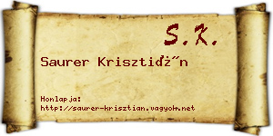 Saurer Krisztián névjegykártya